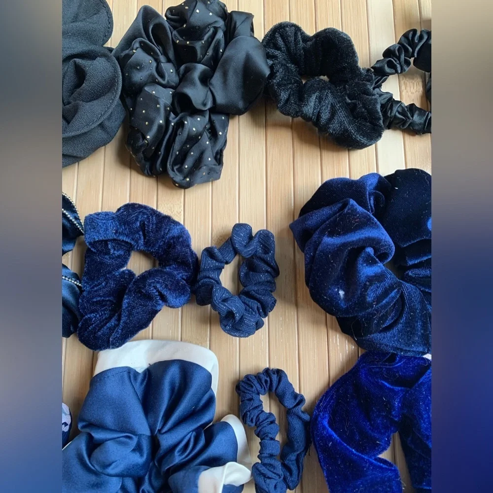 Cool Toned Blue Color Vibes Hair Scrunchies 25pc Set